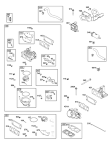 Carburetor And Fuel Supply Group Diagram and Parts List for 543477-3310-J1 400000 - 699999 Briggs and Stratton Engine
